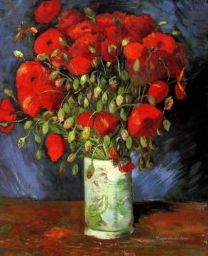 フラワーズ Painting - 赤いケシの花瓶 フィンセント・ファン・ゴッホ 印象派の花